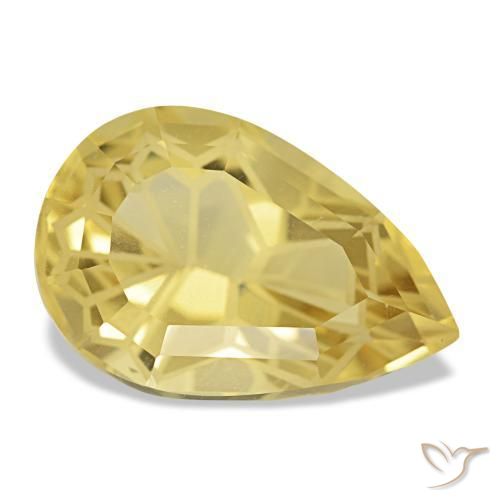 Citrine jaune naturelle en forme de poire, 4,83 ct, VS