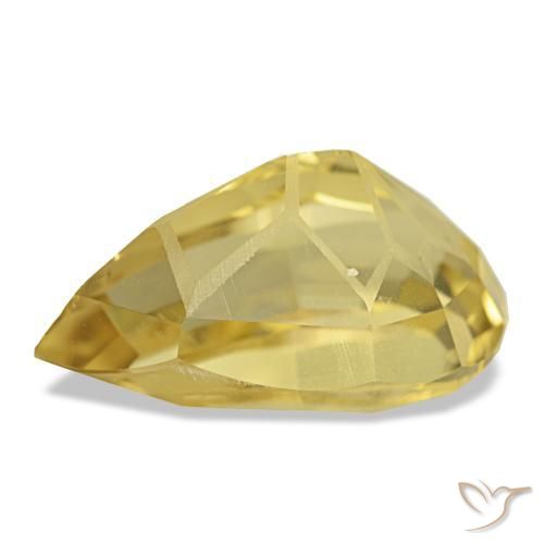Citrine jaune naturelle en forme de poire, 4,83 ct, VS