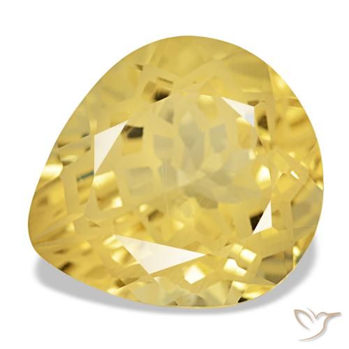 Citrine jaune naturelle en forme de poire, 11,59 ct, VVS-VS