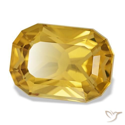 Citrine doré naturelle coupe coussin, 10,70 ct, VS