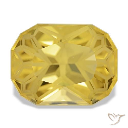 Citrine jaune naturelle coupe coussin, 12,35 ct, VVS-VS