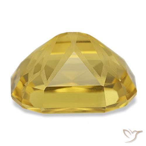 Citrine jaune naturelle coupe coussin, 12,45 ct, VVS-VS