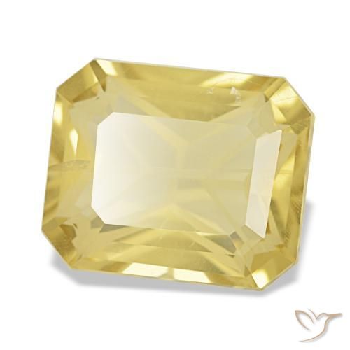 Citrine jaune naturelle taille émeraude, 4,19 ct, VVS-VS