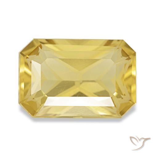Citrine jaune de 3,72 ct, taille émeraude, VVS-VS