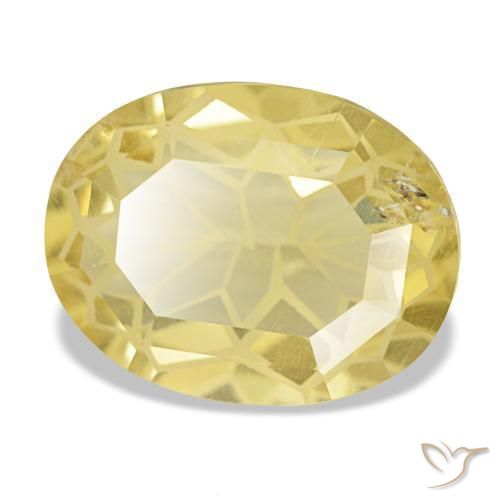 Citrine jaune naturelle coupe ovale, 4,55 ct, VS-SI