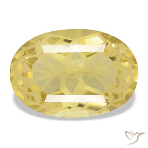 Citrine jaune naturelle coupe ovale, 5,78 ct, VS