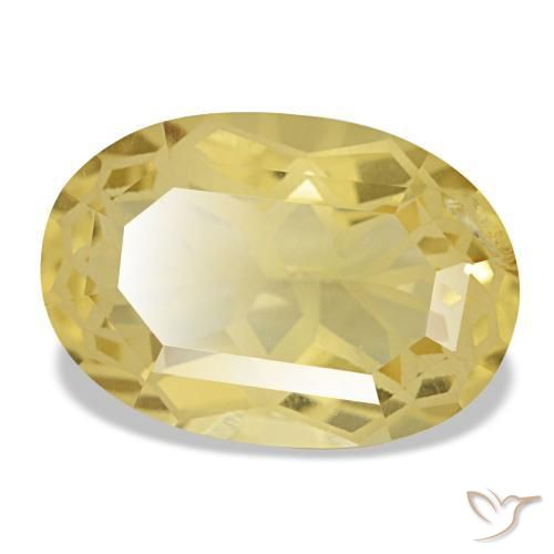 Citrine jaune naturelle coupe ovale, 5,78 ct, VS