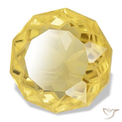 Citrine jaune naturelle coupe roude, 15,00 ct, VVS
