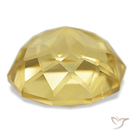 Citrine jaune naturelle coupe roude, 15,00 ct, VVS