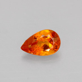Clinohumite orange naturelle en forme de poire, 0,66 ct, VS-SI
