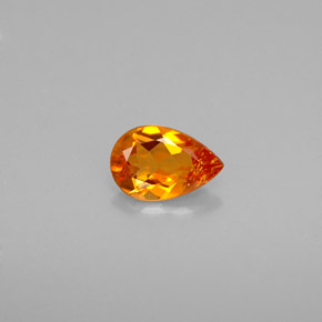 Clinohumite orange naturelle en forme de poire, 0,41 ct, VS