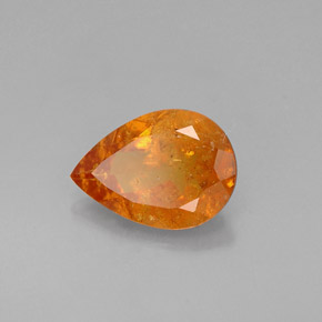 Clinohumite orange naturelle en forme de poire, 0,73 ct, VS-SI