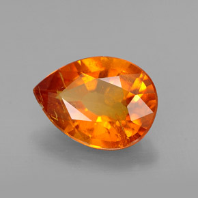 Clinohumite orange naturelle en forme de poire, 1,93 ct, SI