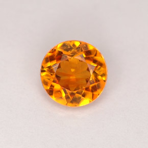 Clinohumite orange jaunâtre naturelle coupe roude, 0,68 ct, VS-SI