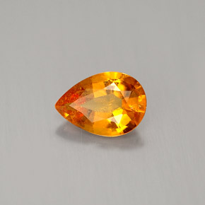 Clinohumite orange naturelle en forme de poire, 0,74 ct, VS-SI