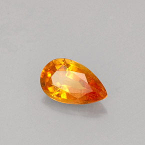 Clinohumite orange naturelle en forme de poire, 0,58 ct, VS-SI