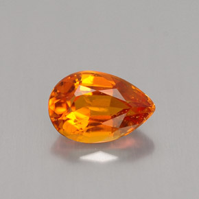 Clinohumite orange naturelle en forme de poire, 1,03 ct, VS-SI