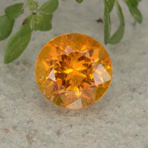 Clinohumite orange naturelle coupe roude, 1,07 ct, VS-SI