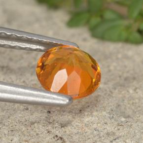 Clinohumite orange jaunâtre naturelle coupe roude, 0,55 ct, VS-SI