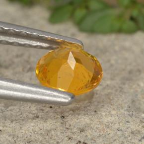 Clinohumite jaune naturelle coupe roude, 0,42 ct, VS-SI