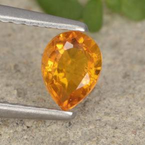 Clinohumite Jaune orange naturelle En forme de poire, 0.43 ct, VS-SI