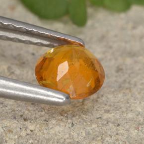 Clinohumite Jaune orange naturelle Coupe roude, 0.45 ct, VS-SI