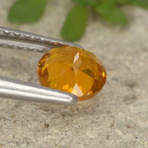 Clinohumite Jaune orange naturelle Coupe roude, 0.80 ct, VS-SI
