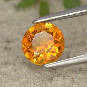 Clinohumite Jaune orange naturelle Coupe roude, 0.87 ct, VS-SI