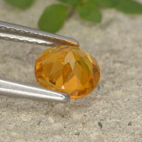 Clinohumite Jaune orange naturelle Coupe roude, 0.75 ct, VS-SI