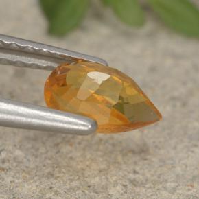 Clinohumite Jaune orange naturelle En forme de poire, 0.60 ct, VS-SI