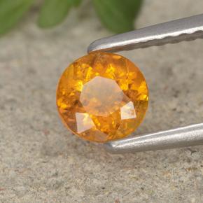 Clinohumite Jaune orange naturelle Coupe roude, 0.46 ct, VS-SI