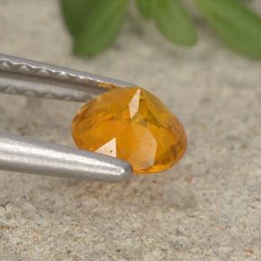 Clinohumite Jaune orange naturelle Coupe roude, 0.46 ct, VS-SI