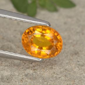 Clinohumite orange naturelle coupe ovale, 0,91 ct, VS-SI