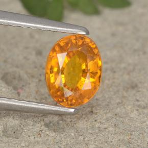Clinohumite orange naturelle coupe ovale, 0,91 ct, VS-SI