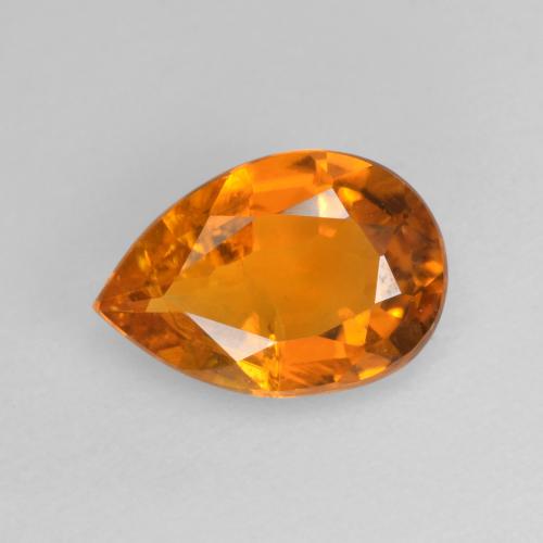 Clinohumite Orange moyen naturelle En forme de poire, 1.52 ct, SI