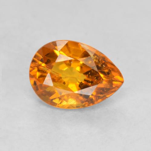 Clinohumite orange naturelle en forme de poire, 0,71 ct, SI-I1