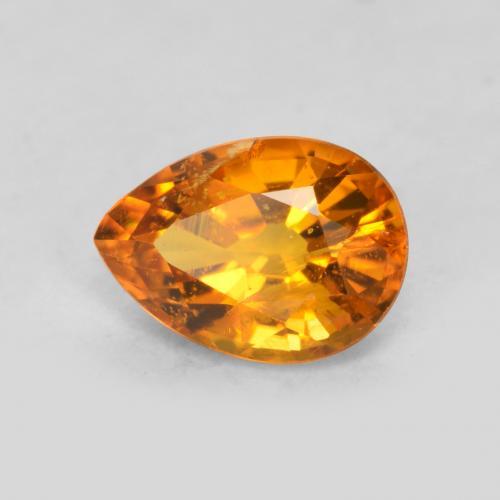 Clinohumite orange naturelle en forme de poire, 0,71 ct, SI-I1