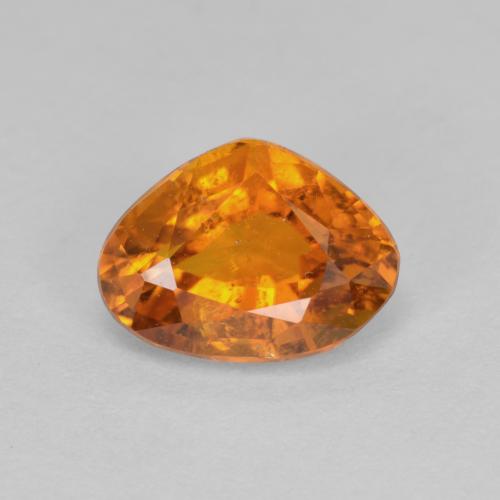 Clinohumite orange naturelle en forme de poire, 1,59 ct, VS-SI