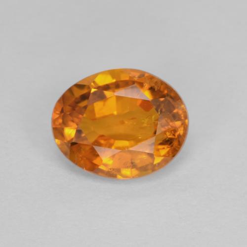 Clinohumite orange naturelle coupe ovale, 0,91 ct, SI