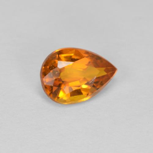Clinohumite orange foncé naturelle en forme de poire, 0,80 ct, VS-SI