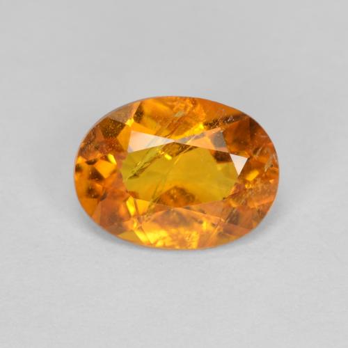 Clinohumite orange naturelle coupe ovale, 1,26 ct, SI-I1