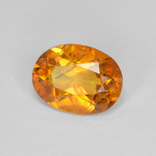 Clinohumite orange naturelle coupe ovale, 1,26 ct, SI-I1