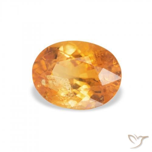 Clinohumite Orange moyen naturelle ovale, 1.26 ct, SI-I1