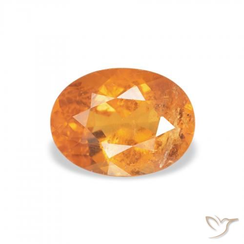1.29ct Naturel Orange vif Clinohumite, ovale, SI-I1