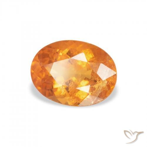Clinohumite Orange vif naturelle ovale, 1.29 ct, SI-I1