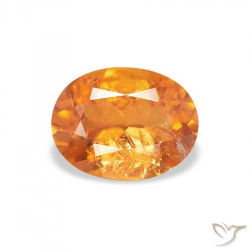 1.29ct Naturel Orange moyen Clinohumite, ovale, SI-I1
