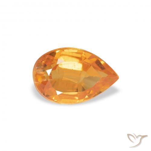Clinohumite Orange moyen naturelle En forme de poire, 0.75 ct, SI