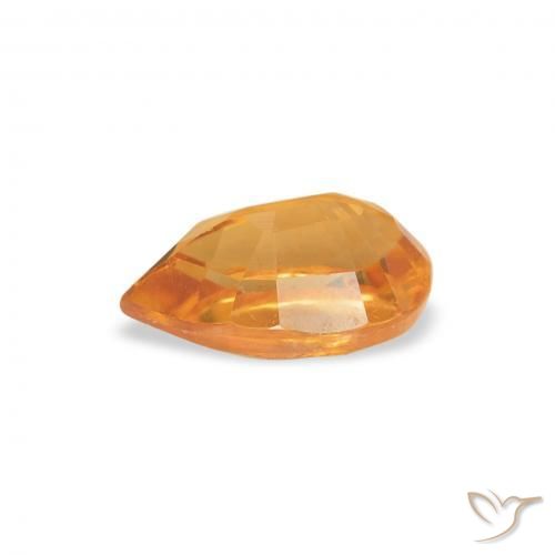 Clinohumite Orange moyen naturelle En forme de poire, 0.75 ct, SI