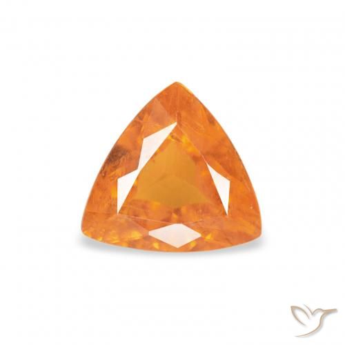 0.61ct Naturel Orange abricot chaud Clinohumite, Trillion, SI