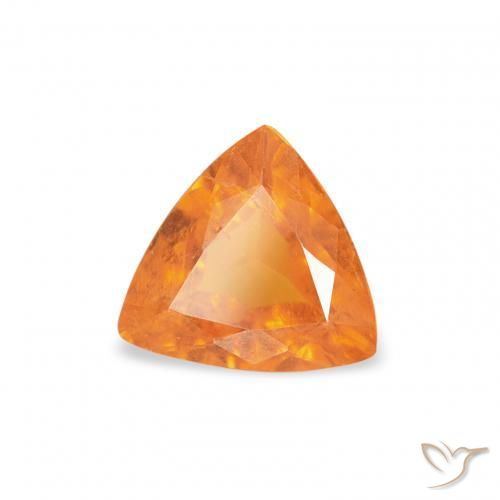 Clinohumite Orange abricot chaud naturelle Trillion, 0.61 ct, SI